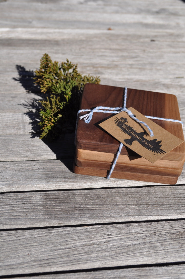 Black Walnut Coaster Set