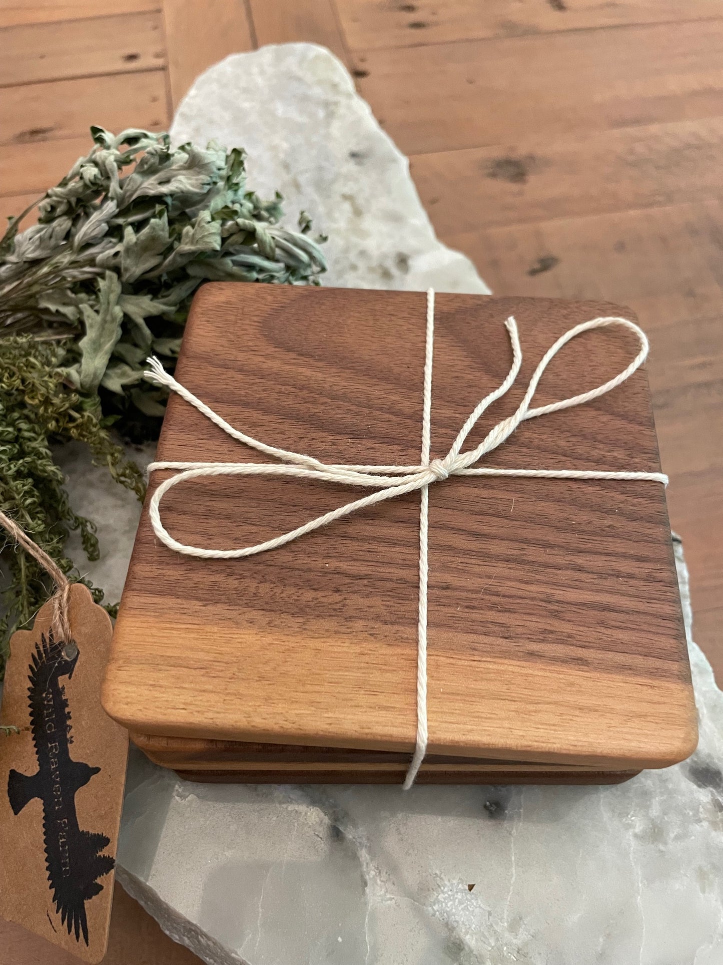 Black Walnut Coaster Set