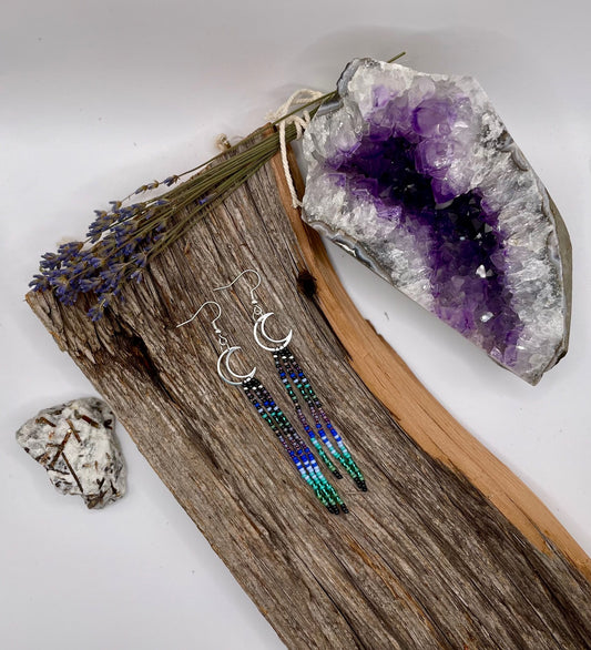 Dancing Skies - Moon Fringe Earrings