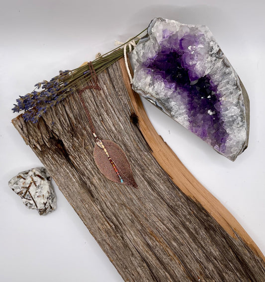 National Parks - Grand Canyon Copper Leaf Necklace