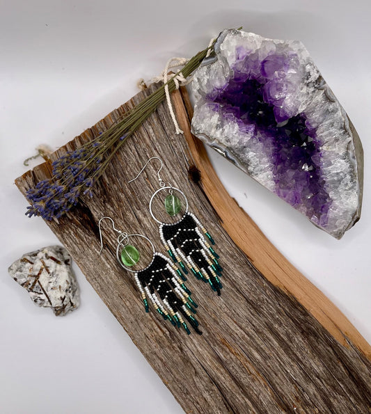Organic Jewels - Columbian Emerald Fringe Earrings