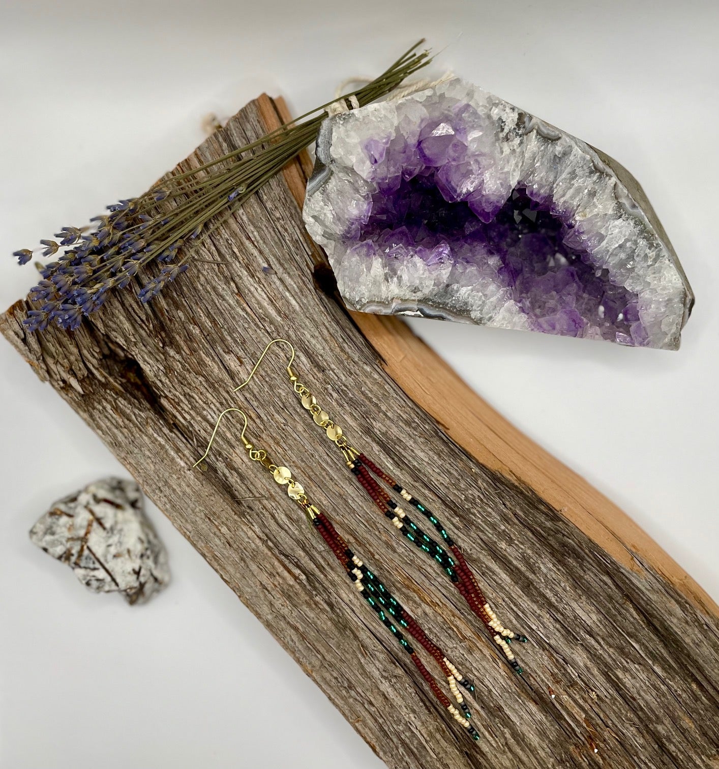 Wood Duck - Circles Fringe Earrings